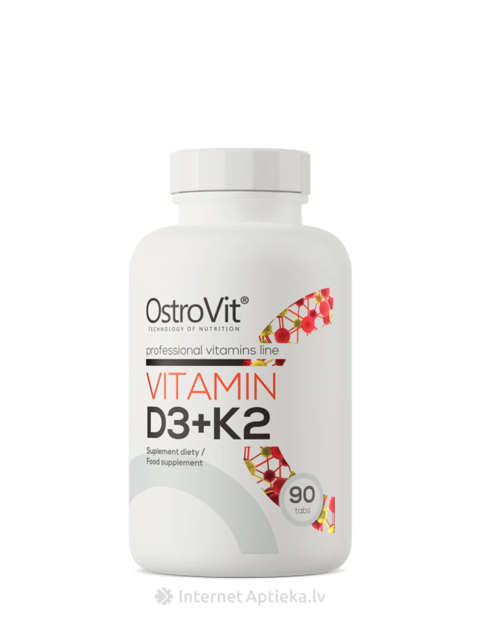 OstroVit Vitamīns D3 + K2 tabletes, 90 gb. | internetaptieka.lv
