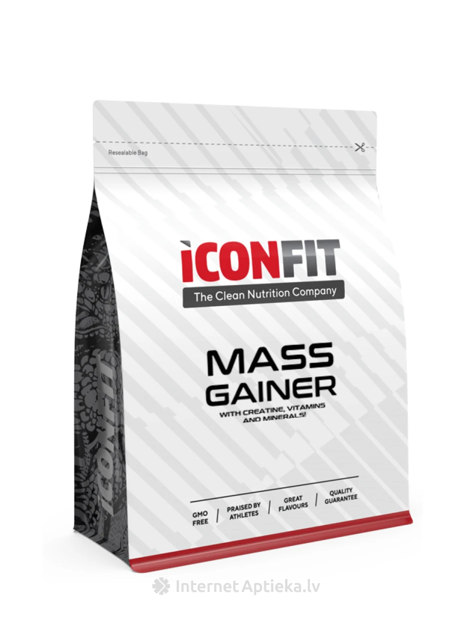 ICONFIT Mass Gainer (Carb 5:1 Protein) Со вкусом клубники, 1.5 кг | internetaptieka.lv