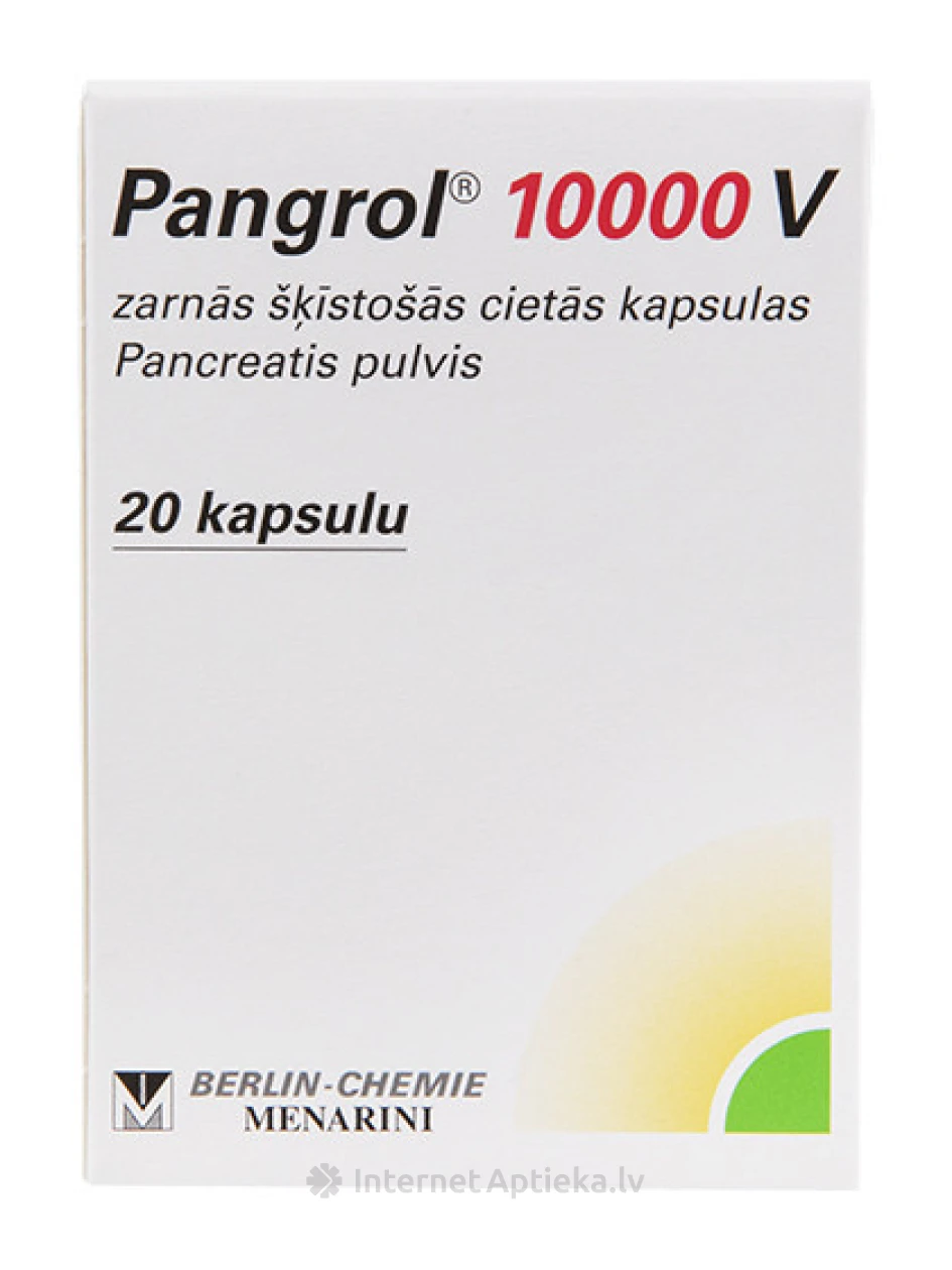 Pangrol 10 000 V, 20 капсул | internetaptieka.lv