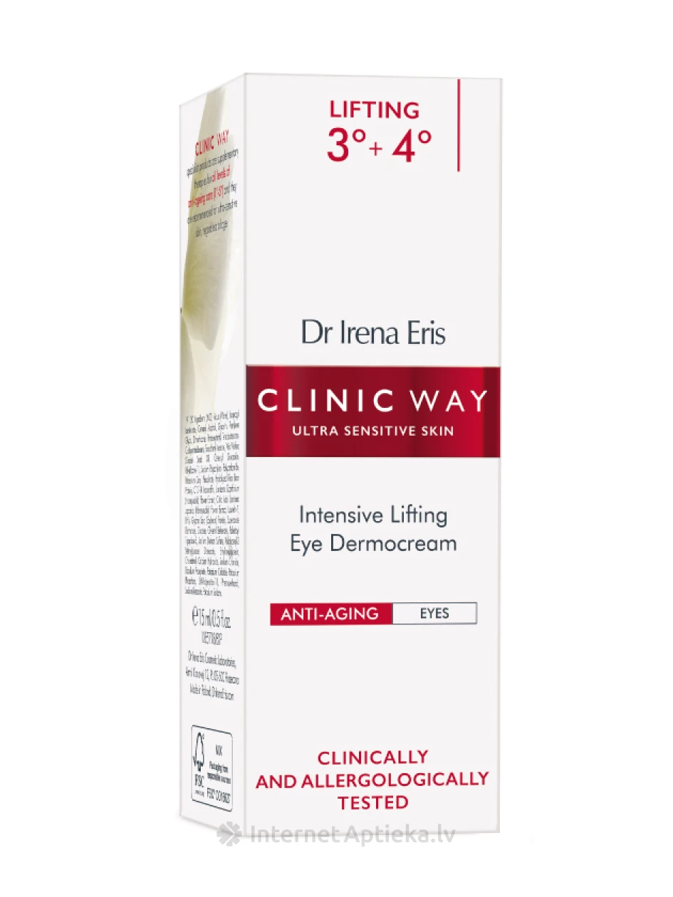 Clinic Way 3+4 Peptiid tõstev kreem silmaümbrusele, 15 ml | internetaptieka.lv