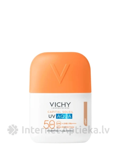 VICHY CAPITAL SOLEIL UV-AQUA SPF50 Fluīds ar toni, 50 ml | internetaptieka.lv