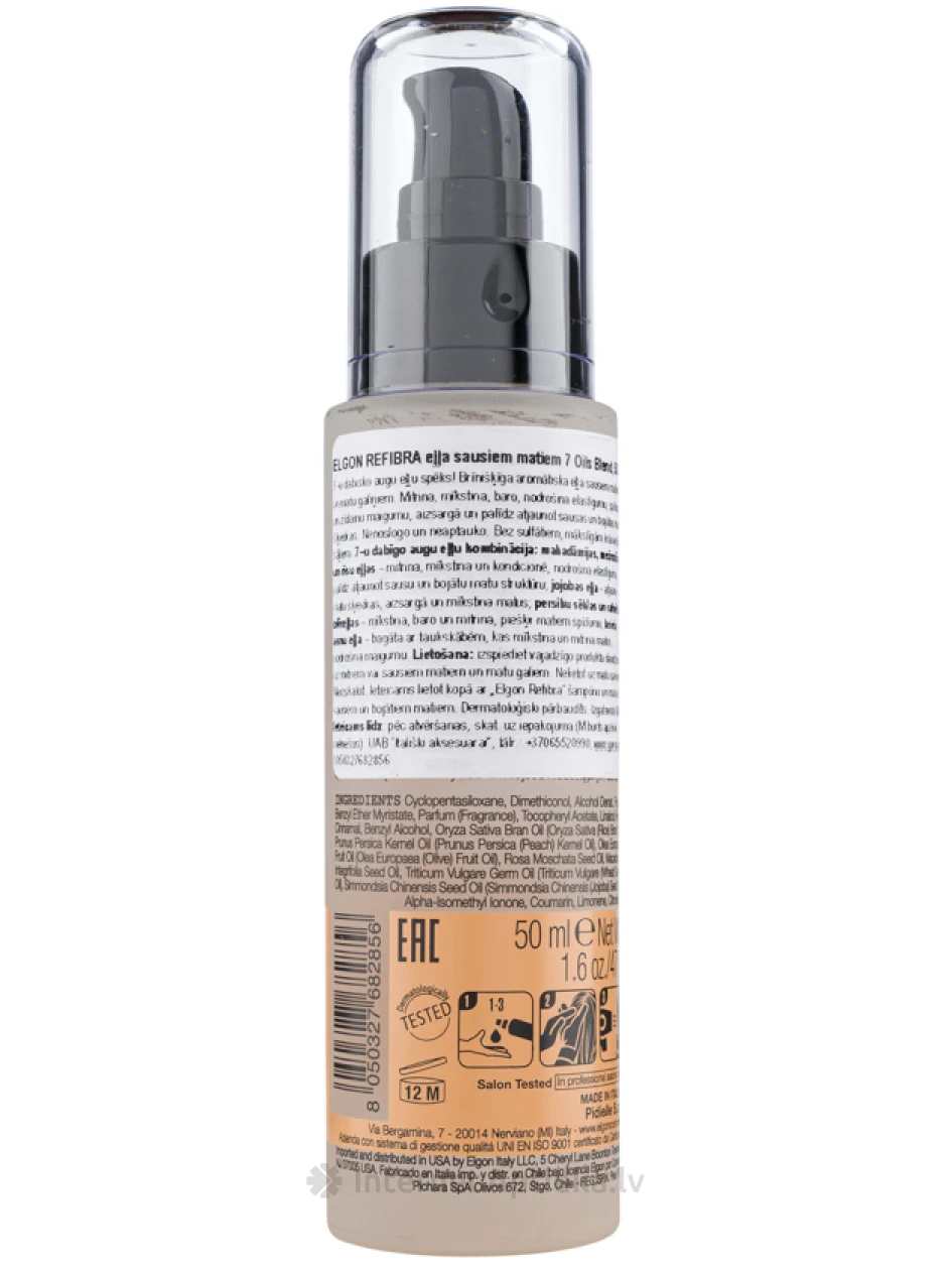 ELGON REFIBRA 7 OILS BLEND eļļa matiem, 50 ml | internetaptieka.lv