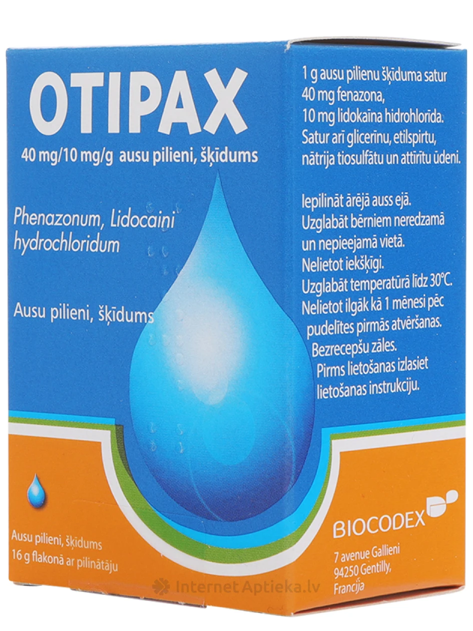 Otipax Ушные капли, 16 г | internetaptieka.lv