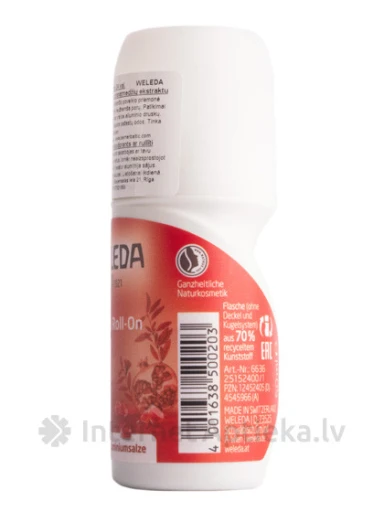 Weleda Дезодорант с шариком Roll-On 24h гранатовый, 50 мл | internetaptieka.lv