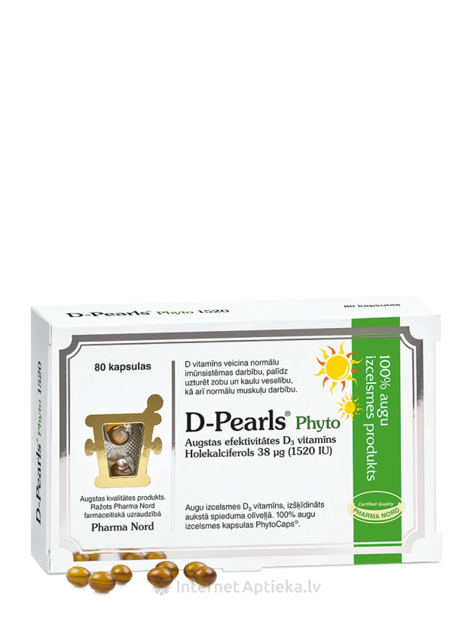 D-Pearls® Phyto 38 mcg kapslid, 80 tk. | internetaptieka.lv