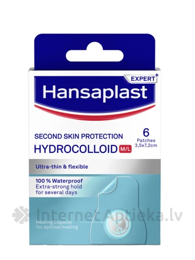 Hansaplast Second Skin Protection гидроколлоидные пластыри, 6 шт. | internetaptieka.lv