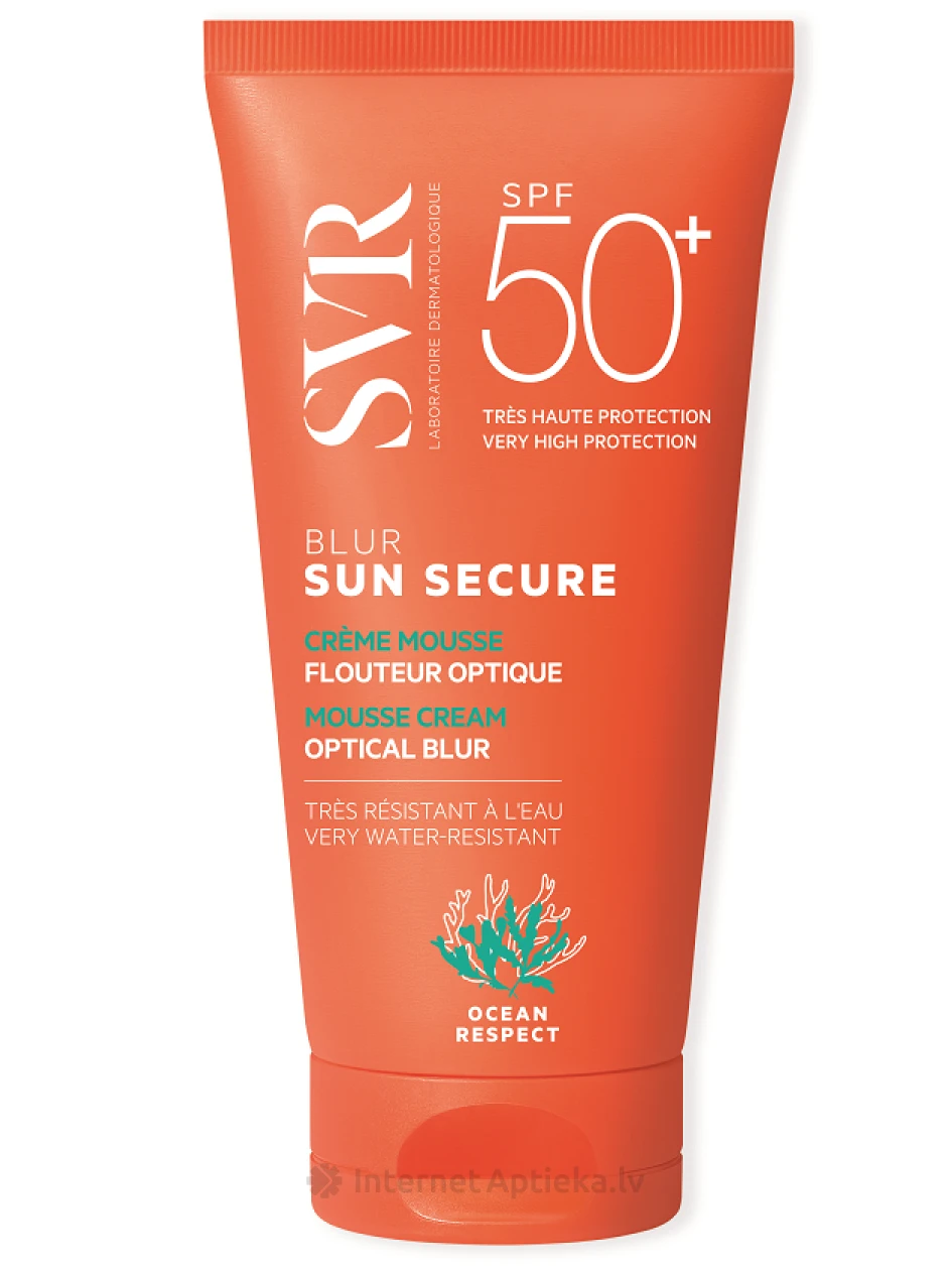 SUN SECURE BLUR солнцезащитный крем для лица и SPF 50 персикового оттенка, 50 мл | internetaptieka.lv