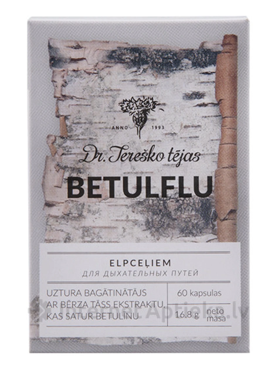 Dr. Tereško tee Betulflu hingamisteede jaoks, 60 kapslit | internetaptieka.lv