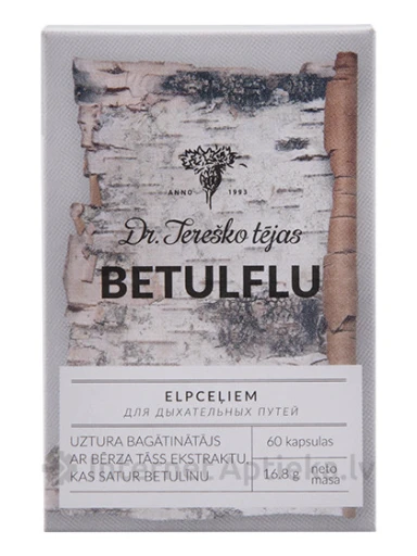 Dr. Tereško tējas Betulflu для дыхательных путей, 60 капсул | internetaptieka.lv