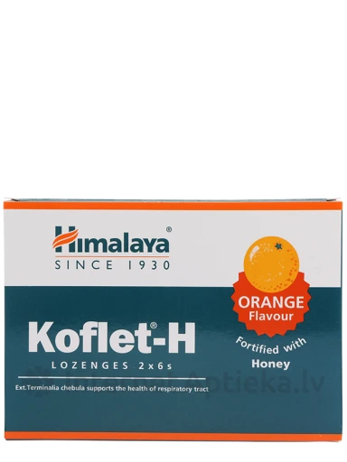 Koflet-H ledenes ar apelsīnu un medus garšu, 12 gb. | internetaptieka.lv