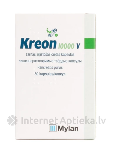 Kreon 10000 V, 50 капсул | internetaptieka.lv