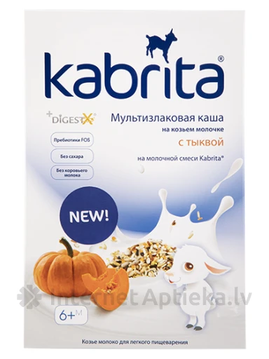 Kabrita Multigrain puder kitsepiima baasil kõrvitsaga lastele alates 6. elukuust, 180 g | internetaptieka.lv