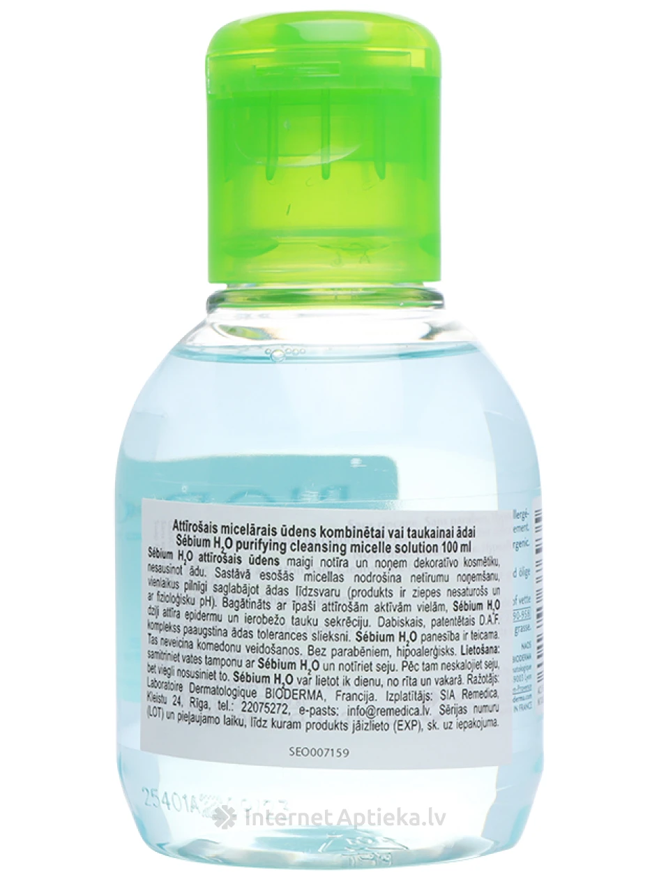 Bioderma Sébium H2O мицеллярная вода, 100 мл | internetaptieka.lv