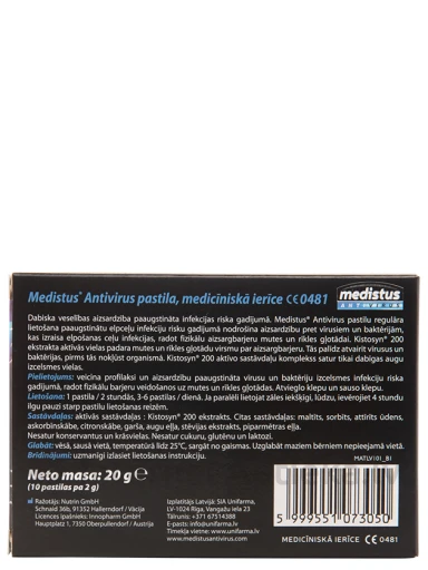 Medistus viirusetõrje, 10 pastilli | internetaptieka.lv