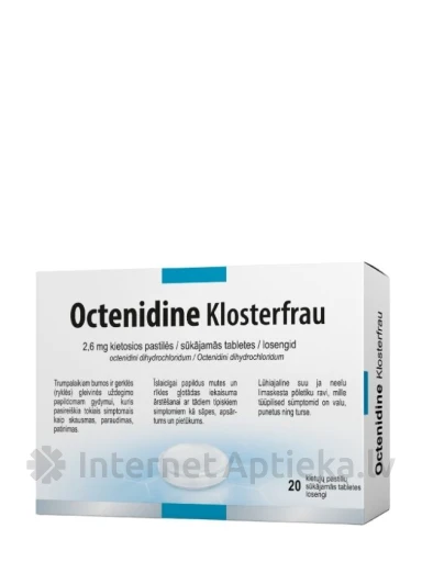 Octenidine Klosterfrau 2.6 mg tabletid, 20 tk. | internetaptieka.lv