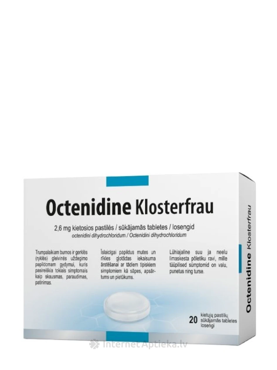 Octenidine Klosterfrau 2.6 mg tabletid, 20 tk. | internetaptieka.lv