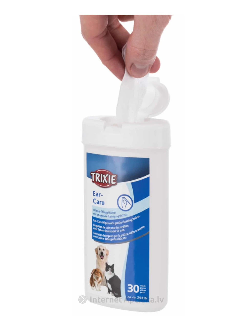 TRIXIE Влажные салфетки для гигиены ушей, 30 шт. | internetaptieka.lv
