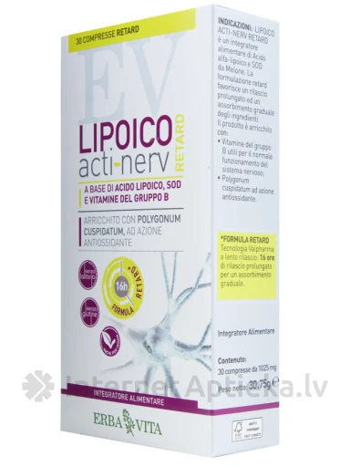 LIPOICO acti-nerv RETARD, 30 таблеток | internetaptieka.lv
