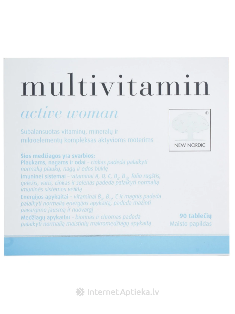 New Nordic Multivitamin active woman, 90 таблеток | internetaptieka.lv