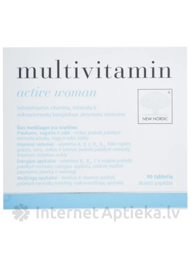 New Nordic Multivitamin active woman, 90 таблеток | internetaptieka.lv
