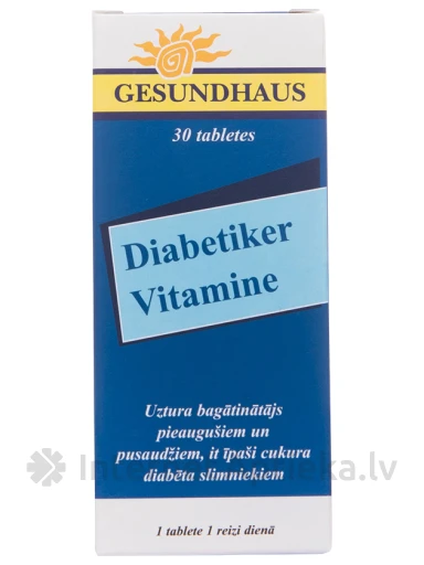 Diabetiker Vitamine Витамины для пациентов с диабетом, 30 таблеток | internetaptieka.lv