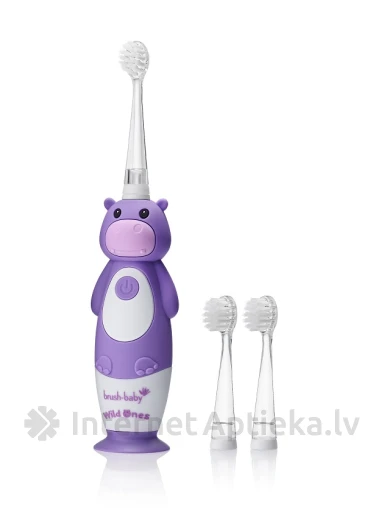 Brush-Baby WildOne eletriskā zobu birste begemots 0-10 gadiem, 1 шт. | internetaptieka.lv