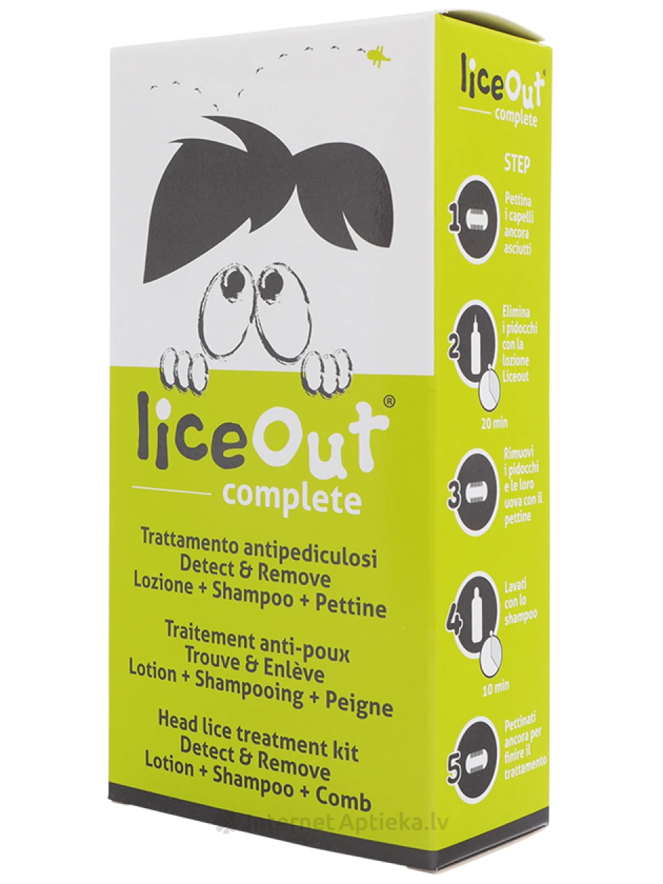 LiceOut pretutu komplekts (losjons + šampūns + ķemme), 1 gb. | internetaptieka.lv