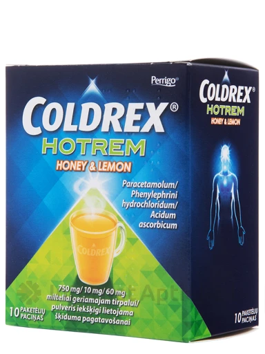 Coldrex HotRem Honey & Lemon горячий напиток, мед и лимон, 10 пачек | internetaptieka.lv