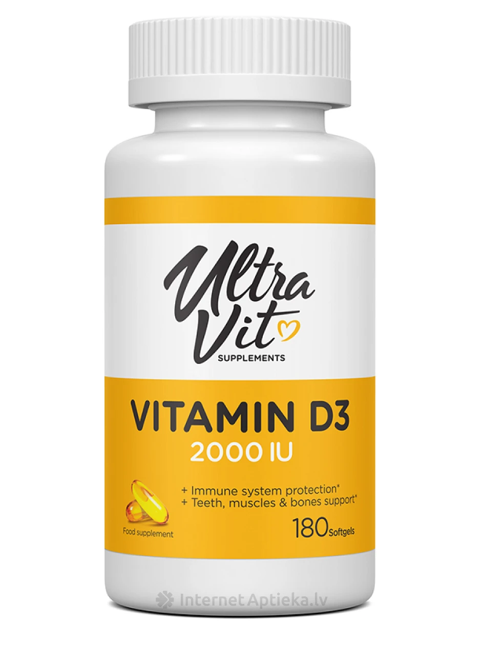 Ultravit Vitamīns D2000 IU, 180 kapsulas | internetaptieka.lv