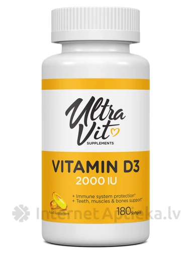 Ultravit Vitamīns D2000 IU, 180 kapsulas | internetaptieka.lv