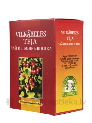 Dunduri Чай плодов боярышника, 30 г | internetaptieka.lv