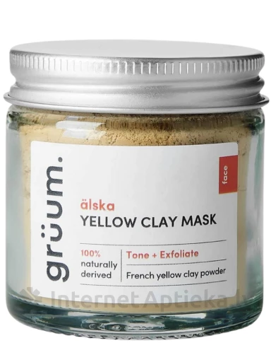 Grüum älska Yellow Clay Kollase savi näomask, 50 ml | internetaptieka.lv