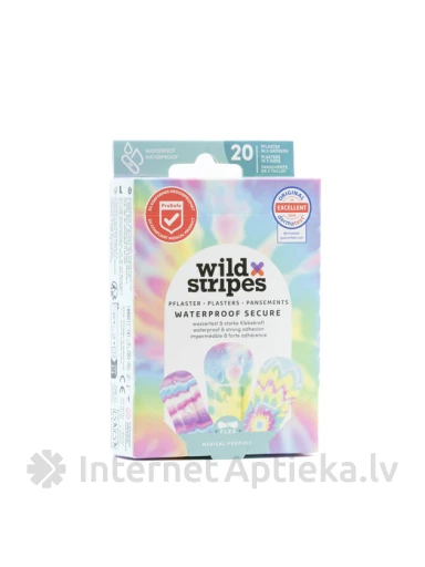 Wild Stripes Waterproof Secure Rainbow Пластыри, 20 шт | internetaptieka.lv