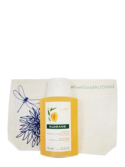 Pērkot jebkuru KLORANE produktu, dāvanā Mango šampūns 100ml + kosmētikas somiņa