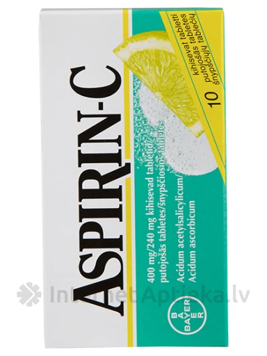 Aspiriin C (aspiriin), 10 kihisevat tabletti | internetaptieka.lv