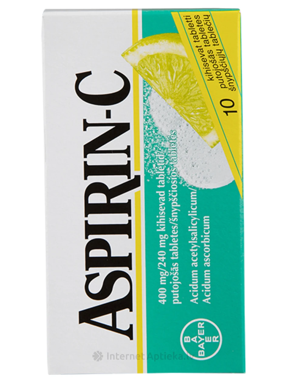 Aspiriin C (aspiriin), 10 kihisevat tabletti | internetaptieka.lv