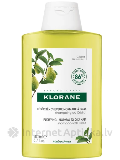 KLORANE Šampūns ar citrusu, 200 ml | internetaptieka.lv