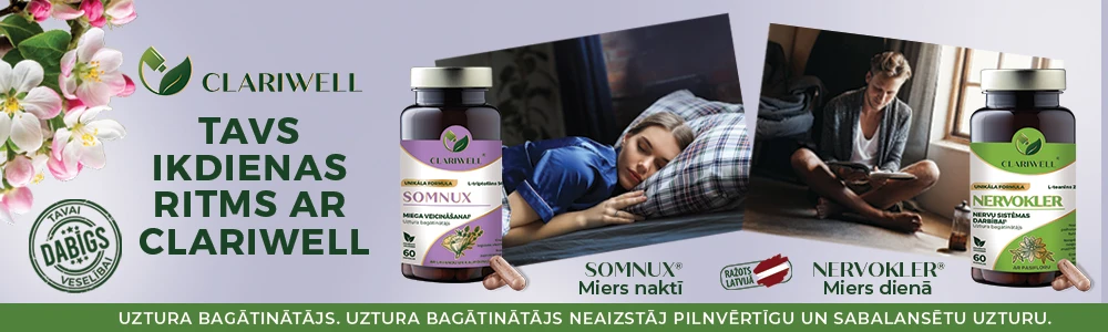 Miers dienā, miers naktī: kā Clariwell© NERVOKLER un Clariwell© SOMNUX palīdz stiprināt nervu sistēmu visas diennakts garumā