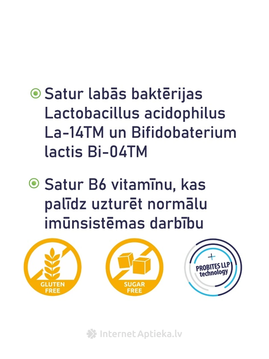 Acidolac® JUNIOR со вкусом клубники, 20 жевательных таблеток | internetaptieka.lv