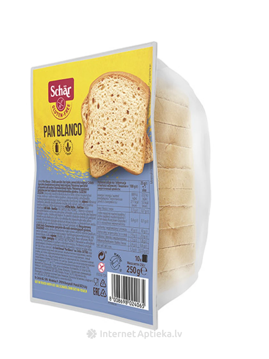 Schär Pan Blanco безглютеновый Классический белый хлеб, 250 г | internetaptieka.lv