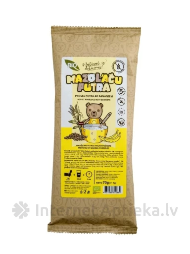 Mazo Lāču Putra Hirsipuder banaanidega 5+ (gluteenivaba), 70 g | internetaptieka.lv