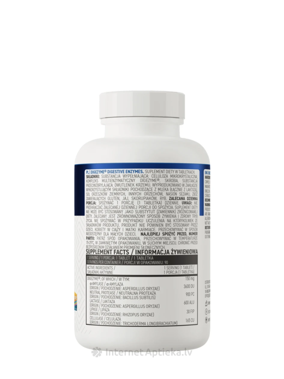 OstroVit Digezyme Digestive Enzymes tabletes, 90 gb. | internetaptieka.lv