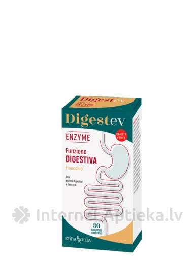 ERBA VITA Digestev ENZYME, 30 tabletes | internetaptieka.lv