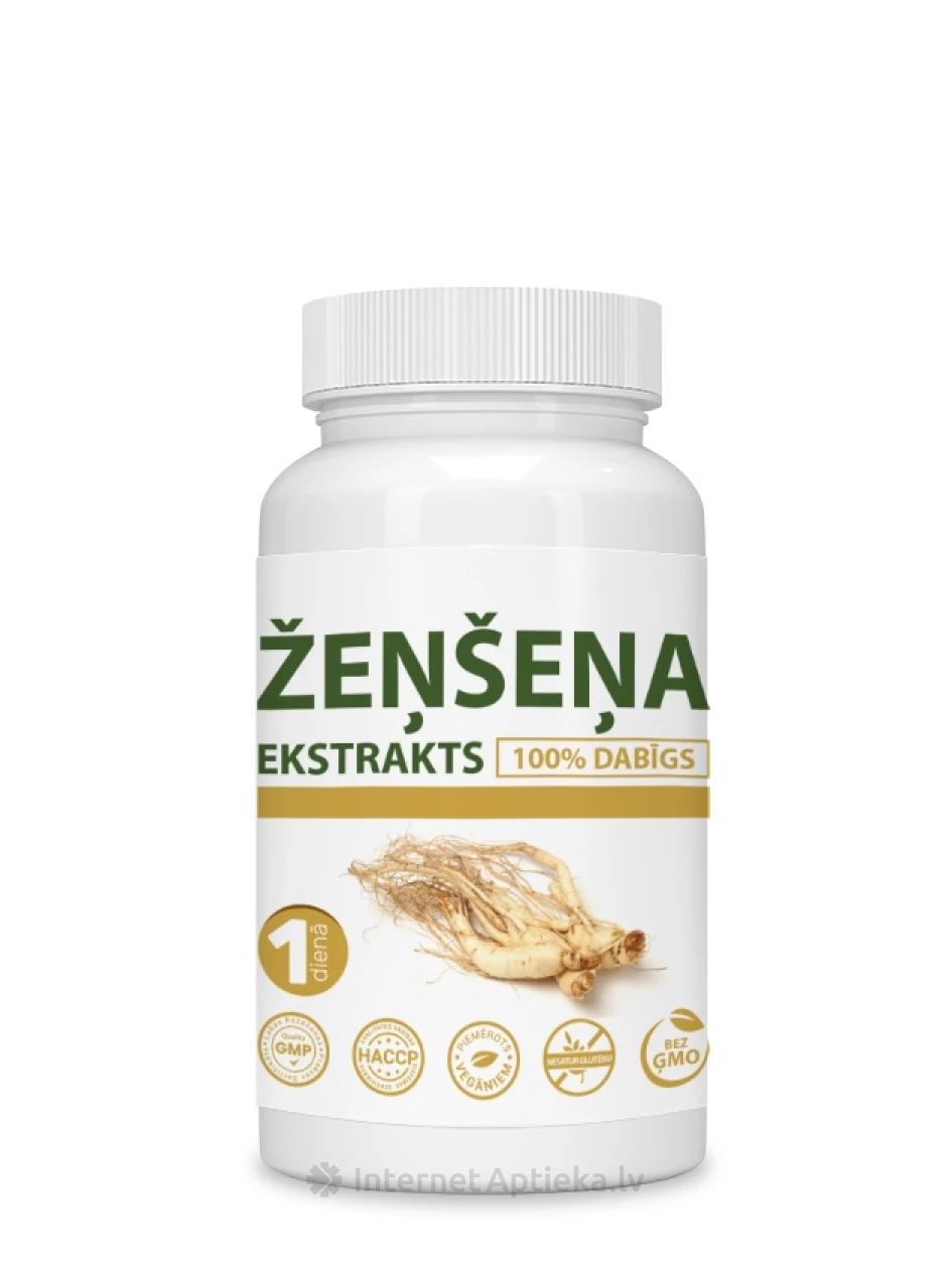 Ženšenni ekstrakt, 30 kapslit | internetaptieka.lv