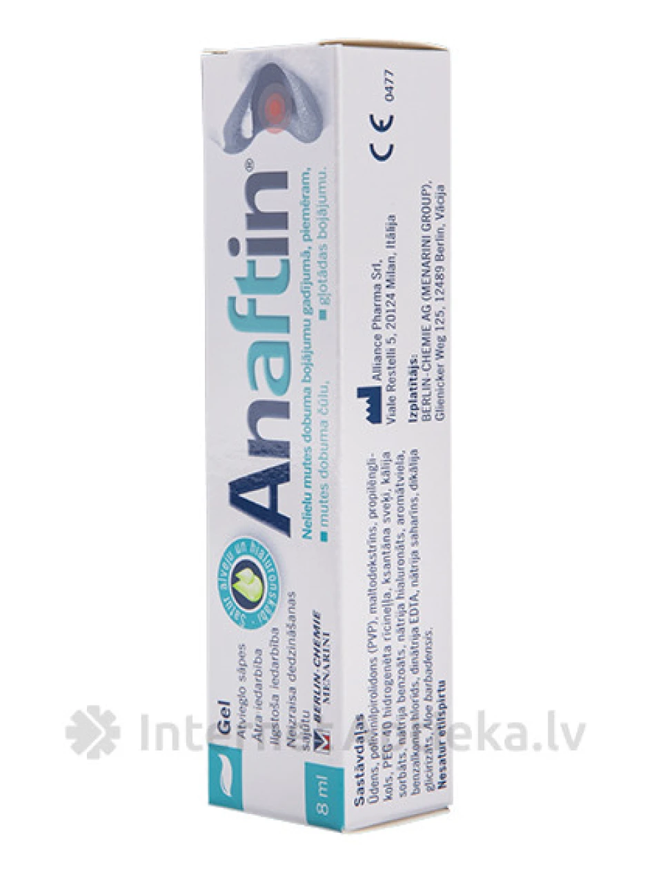 Anaftin gels mutes dobuma bojājumiem, 8 ml | internetaptieka.lv