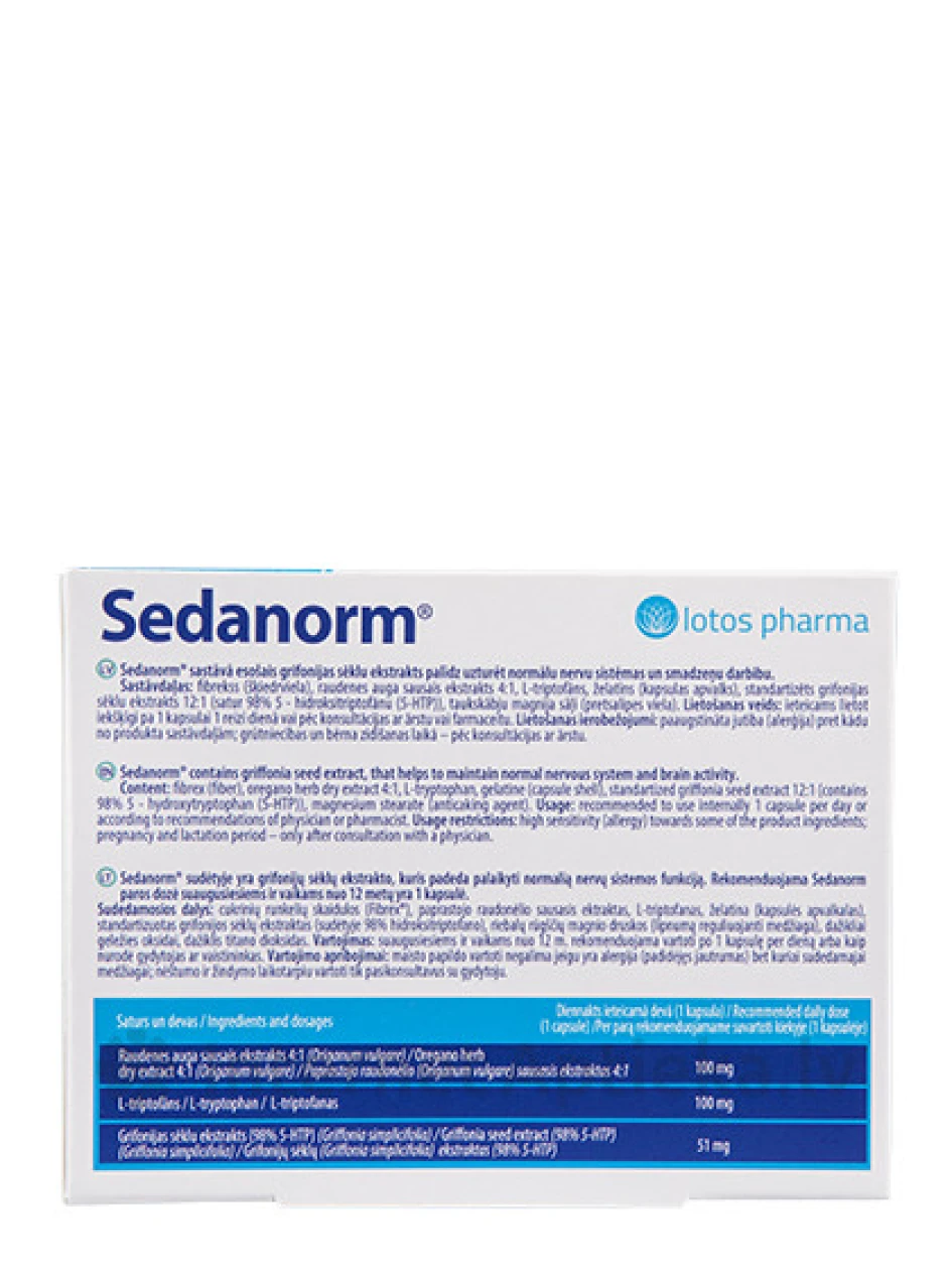 Sedanorm, 30 капсул | internetaptieka.lv