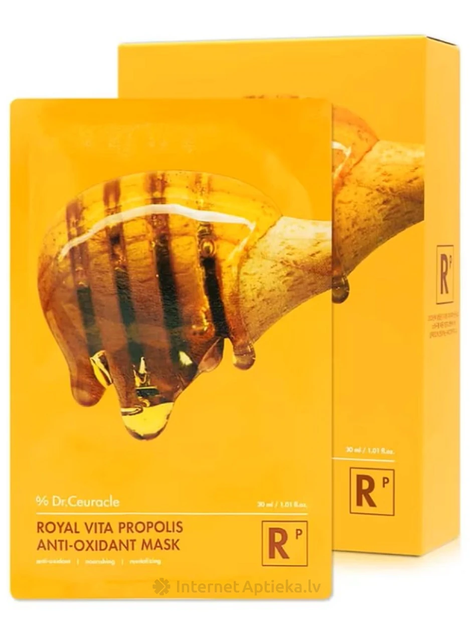 Dr. Ceuracle Royal Vita Propolis Anti-Oxidant Sheet Mask kangasmask, 10x30 ml | internetaptieka.lv