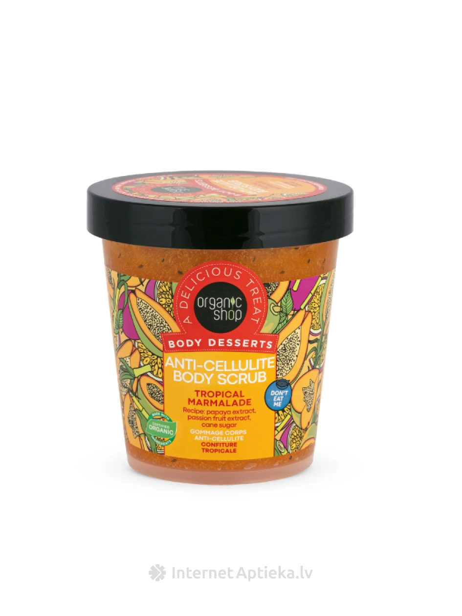 ORGANIC SHOP kūno šveitiklis Prieš celiulitą Tropical Marmalade, 450 ml | internetaptieka.lv