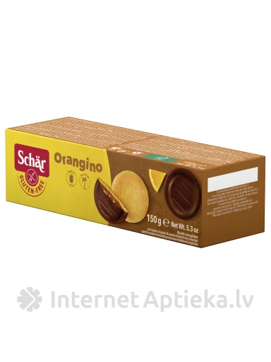 Schär Orangino bezglutēna cepumi ar apelsīnu pildījumu, 150 g | internetaptieka.lv