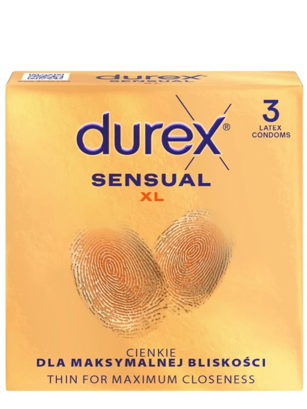 Durex Sensual XL Prezervatīvi, 3 gb.